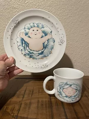 Buy Vintage Cabbage Patch Kids Porcelain Plate And Cup 1984 Royal Worcester MINT • 7.59£