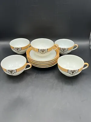 Buy Noritake Japan Hand Painted Tea Cup And Saucer Set Gold Rim Set Of 5 China • 71.13£