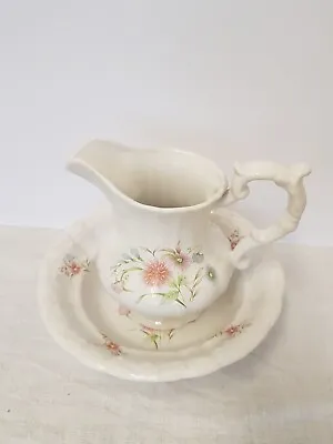 Buy Vintage Wash Bowl And Jug - Floral Design. • 8£