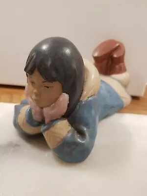 Buy Lladro Nao Gres Eskimo Girl Figurine  Dreaming On Ice   H4  X  L8  Vgc • 125£