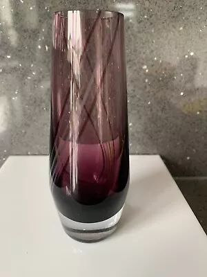 Buy Caithness Glass Purple Swirl Vase Purple With Green Swirls 15cm High • 4.99£