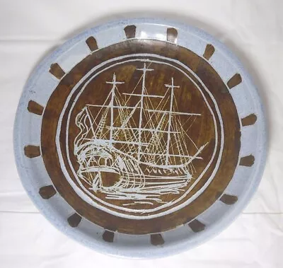 Buy Vintage 70s Scottish Isle Of Arran Craw Studio Pottery Galleon Ship Dish Bowl • 12.99£