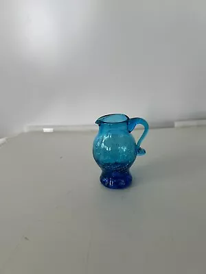 Buy Blue Crackle Glass Small Pitcher • 9.49£