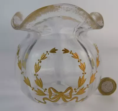 Buy Legras/Baccarat Gilt Decorated Art Glass Posy Vase • 85£