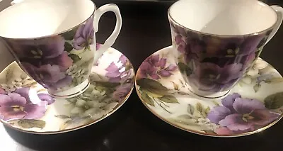 Buy China Tea Set 2 Cups And 2 Saucers Flower Pattern VGC • 42.75£