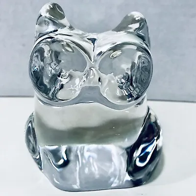 Buy Orrefors Sweden '70s Clear Crystal Owl Figural Paperweight Signed Ollie Aiberius • 66.19£