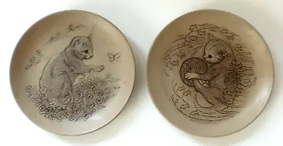 Buy POOLE POTTERY Barbara Linley Adams Design PIN DISHES X 2 Cat Designs • 13.99£