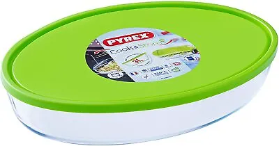 Buy Pyrex Roaster Glass Dish Baking Cooking Kitchen Oval Shape With Lid 35cm, 3L  • 13.95£