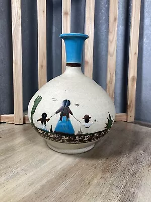Buy Vintage Mexican Vase Clay Pottery Folk Art Mexican Tradition Vase • 36.50£