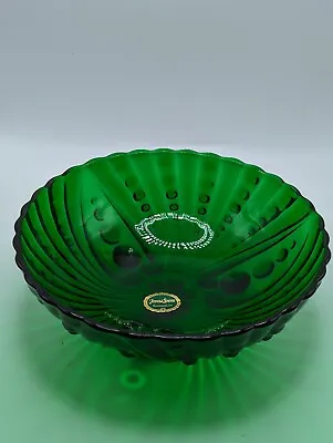 Buy Anchor Hocking Forest Green 8 1/2  Serving Bowl BURPLE  3 Feet Foot With Sticker • 24.02£