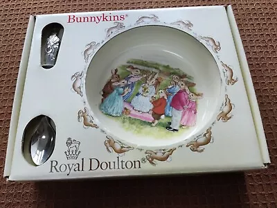 Buy Bunnykins Royal Doulton Nursery Set Bowl & Feeding Spoon Made In England 1988NEW • 17.99£