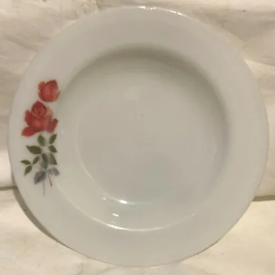 Buy 1x JAJ White Glass Bowl Red Rose Pattern Approx. 8½ Ins Wide • 14.99£