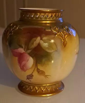 Buy Royal Worcester Antique Hadley Roses Jar Pot Vase • 75£