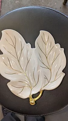 Buy Carlton Ware Leaf Gold Colour Trinket Dish Key Plate Made In England • 10£