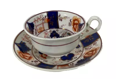 Buy Gaudy Welsh   Buckle  Tea Cup With Saucer (G2) Antique • 17.99£