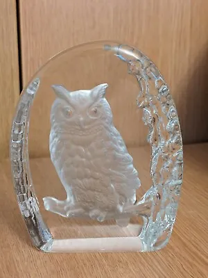 Buy Wedgwood Owl Glass Reverse Etched Paperweight • 15£