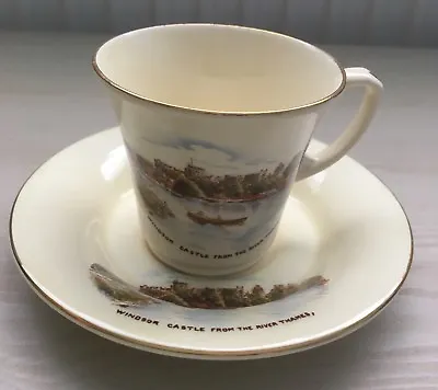 Buy Crown Devon Vintage Souvenir Cup And Saucer. Windsor Castle From The Thames • 8.99£