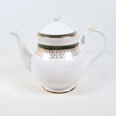 Buy Royal Grafton Majestic Teapot Green Fine Bone China Vintage England • 29.99£