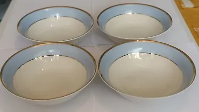 Buy New Doulton 2004 RD Bruce Oldfield Set Of 4 Powder Blue,Gold,White Cereal Bowls • 10.99£