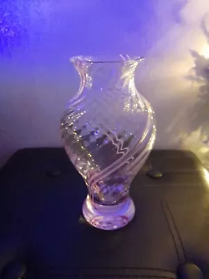 Buy Vintage Pink Swirl Glass Vase • 20£