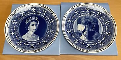 Buy Wedgwood Queen Elizabeth II Coronation Commemorative Plates Daily Mail 2003 X 2 • 8.99£
