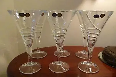 Buy 6 Stunning Vintage Bohemia Lead Crystal Wine Glasses - Unused-23cm Tall -305 Ml • 66£