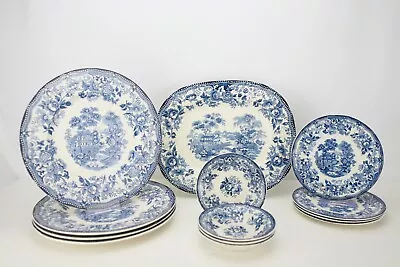 Buy Vintage(1920s) Clarice Cliff Royal Staffordshire Blue Tonquin Tableware Set (13) • 136.50£