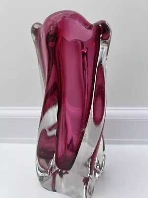 Buy Vintage 1960s Josef Hospodka Chribska 18cm Ruby Twist Czech Glass • 30£