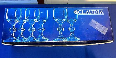 Buy Czech Claudia Crystal Cordial Glasses, Liqueur 1 3/4 Oz Ball Stem Boxed Set Of 6 • 26.94£