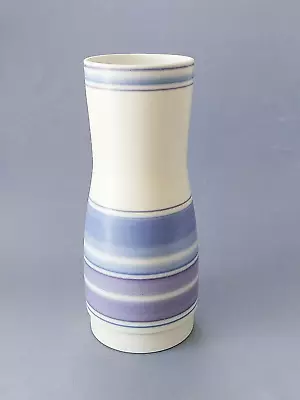 Buy Large Carol Kellett Cutler Mcm Poole Pottery Blue And Lilac Banded Vase Signed • 39.50£