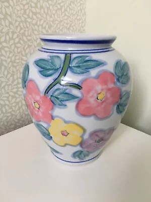 Buy Poole Pottery Style Tulip Vase With Floral Design • 5.99£