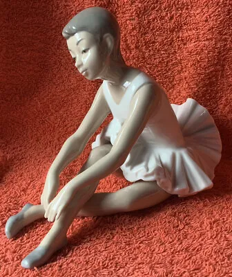 Buy Nao By Lladro Seated “Slipper Ballerina” Figurine With Grey Ballet Shoes • 40£