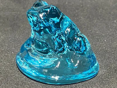 Buy Blue Vaseline Uranium Glass Frog Toad Paperweight Figurine Selenium Magnesium 2  • 23.58£
