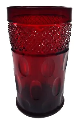 Buy 1930's McKee Ruby Red Amberina Glass Opal Thumbprint Hobnail 5 T Flat Tumbler • 37.79£
