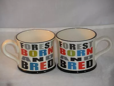 Buy Pair Moorland Pottery  Forest Born And Bred  Large 1/2 Pint Mugs 14cm Wide VGC • 14.99£