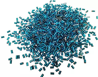 Buy 20gms Toho 3mm Bugle Beads - Colour  27B - Stunning Silver Lined Teal Crystal • 2.25£