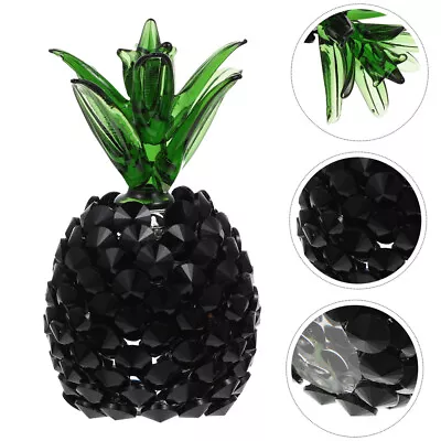 Buy Glass Pineapple Figurine Black Crystal Collectible Table Ornament • 11.78£