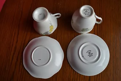Buy Duchess, Made In England Bone China 2 Cups& Saucers Pink & Blue & Yellow Flowers • 22£