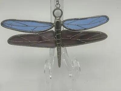 Buy Vintage Stained Glass Dragonfly Hanging Ornament Sun Catcher  3”x 5” • 14.41£