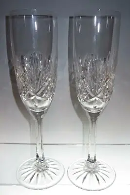 Buy Set Of Two (2) Edinburgh Crystal  CLYDE  Champagne Flute Glasses 8 1/4  • 34.99£