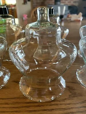 Buy 6 Vintage Clear Glass Peg Votive Cup Candle Holders-scalloped • 24.13£
