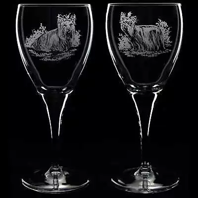 Buy Yorkie Dog Crystal Wine Glass - Hand Etched/Engraved Gift • 17.99£