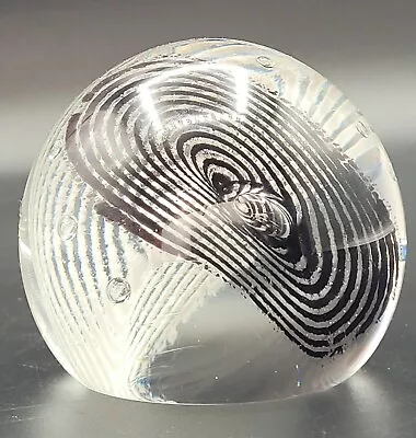 Buy Rare ‘Hypnotic’ CAITHNESS PAPERWEIGHT GLASS BLACK WHITE CLEAR By Helen Macdonald • 26£