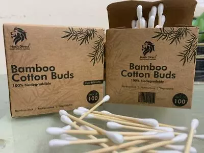 Buy 200-9000 X Bamboo Cotton Buds Natural Zero Waste Makeup ECO Biodegradable Earbud • 23.99£