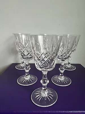Buy Edinburgh Crystal “Lomond” Pattern Set Of 6 Wine Glasses 15.5cm Boxed Signed • 39.95£
