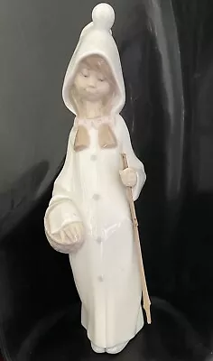 Buy Lladro Vintage Figurine Hooded Girl With Cane Mid 1970’s 21cm Excellent Con • 19£