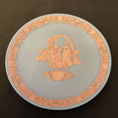 Buy Rare Wedgwood Blue & Pink Jasperware 1987 Valentine Plate ~ 16.5cm Diameter • 60£