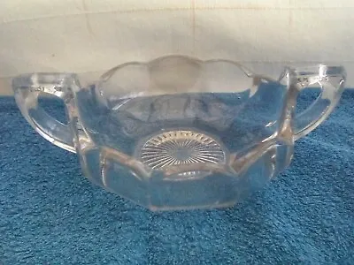 Buy Sugar Bowl, Davidson Chippendale Clear Glass, Trophy-shaped + Handles, Art Deco • 8£