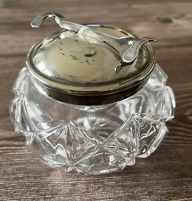 Buy Cut Glass Sugar Cube Bowl With Built In Tongs • 10£