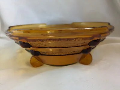 Buy 1930s Stolzle Art Deco Serving Bowl. Amber Glass. Excellent Condition. • 10£